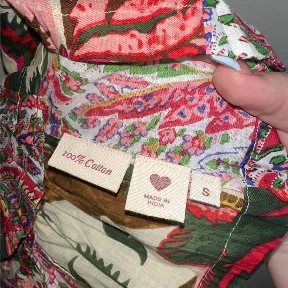 Alix of Bohemia Lila Canary Peplum Floral Long Sleeve Top Crop Size Small Multi - Picture 6 of 8